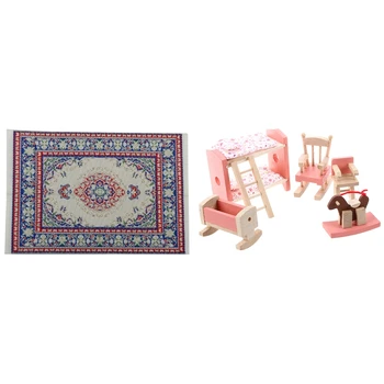 1 Set Wood Furniture Room Set for Doll'S House & 1Pcs Dollhouse Furniture Miniature Woven Carpet Multicolor Carpet
1 Set Wood Furniture Room Set for Doll'S House & 1Pcs Dollhouse Furniture Miniature Woven Carpet Multicolor Carpet
