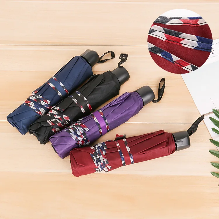 Simple Plaid Covered Edge shang wu san Extra-large Reinforced Ten Bone Three-fold Umbrella Portable Folding Umbrella Advertising
Simple Plaid Covered Edge shang wu san Extra-large Reinforced Ten Bone Three-fold Umbrella Portable Folding Umbrella Advertising