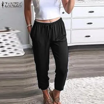 Women's Pants ZANZEA Ladies Casual Trousers with Pockets Streetwear 2020 Spring Summer Female Elastic Waist Solid Pants Bottoms
Women's Pants ZANZEA Ladies Casual Trousers with Pockets Streetwear 2020 Spring Summer Female Elastic Waist Solid Pants Bottoms