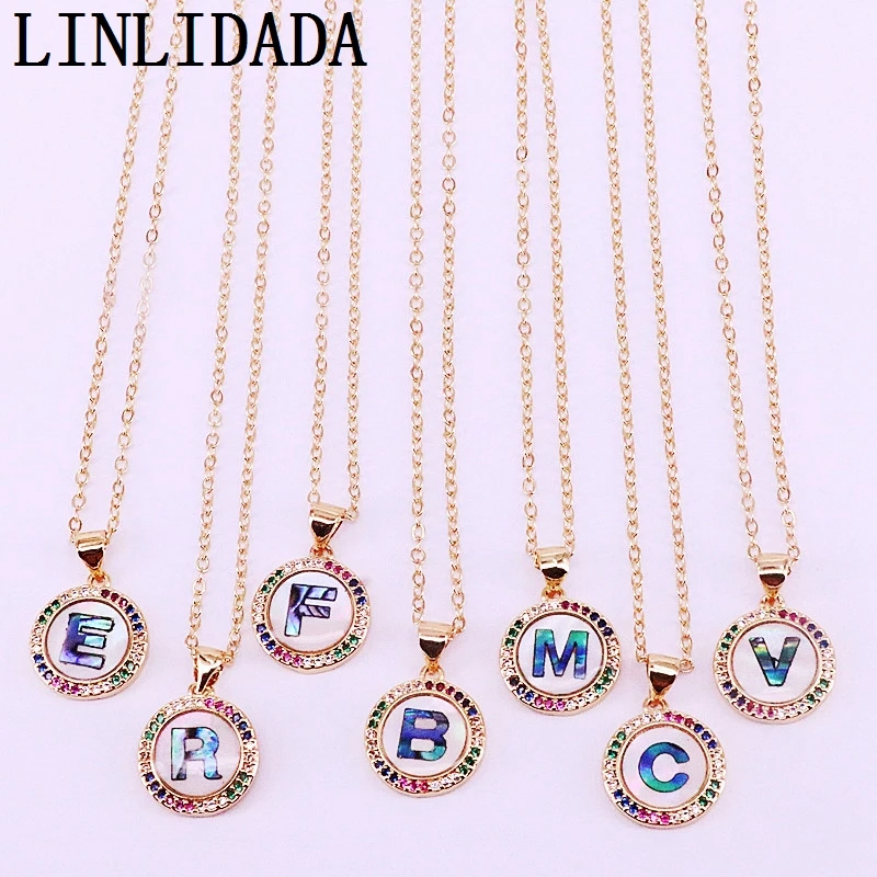 10Pcs gold color initial 26 alphabet letters charm pave Colorful CZ Zirconia shell pendant necklace
10Pcs gold color initial 26 alphabet letters charm pave Colorful CZ Zirconia shell pendant necklace