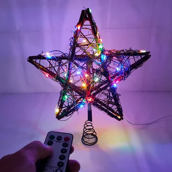 Newly Rattan Gold Star Shape Tree Top Light Christmas Tree Leaning Stars Rustic LED Tree Top Decoration Indoor TE889
Newly Rattan Gold Star Shape Tree Top Light Christmas Tree Leaning Stars Rustic LED Tree Top Decoration Indoor TE889