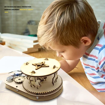 DIY Wooden Carousel Sound Control Auto Sensing for Children DIY Puzzles Model Toys Wooden Carousel Puzzle Assembly Educational
DIY Wooden Carousel Sound Control Auto Sensing for Children DIY Puzzles Model Toys Wooden Carousel Puzzle Assembly Educational