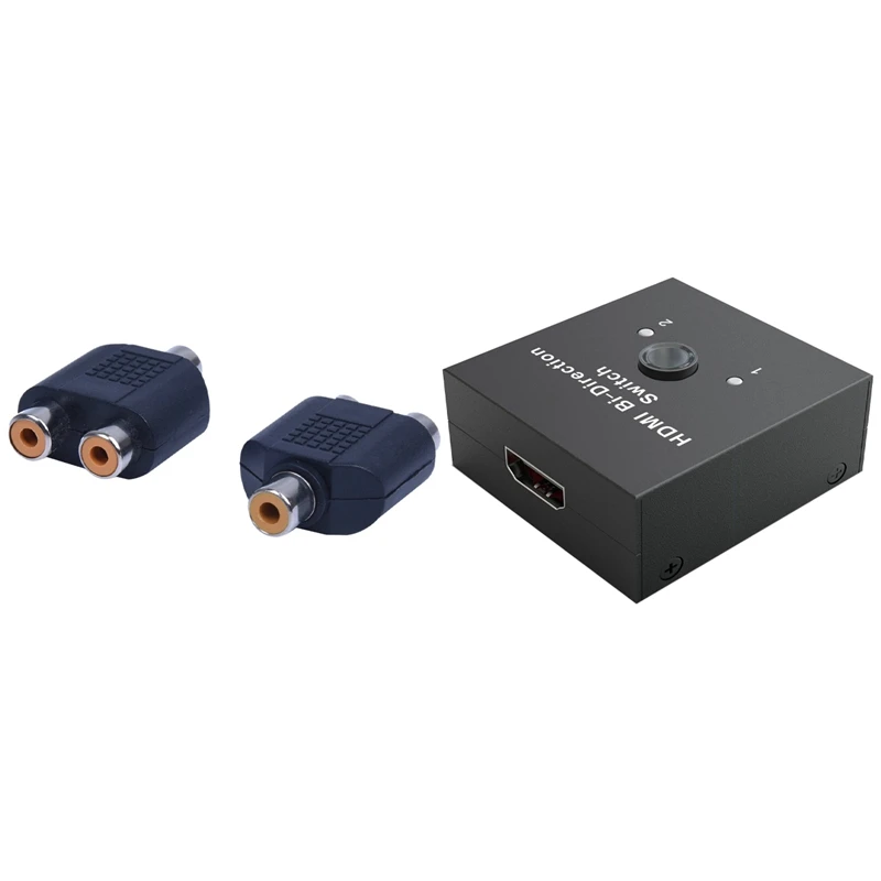 2 шт. Rca Av Splitter Y Adapter 1 Female и 2X1 1X2 Ultra 4K Bi Direction Hdmi 0 Switch Switcher Hub | Электроника