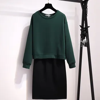 Women 2 Piece Fall Winter Suit Long Sleeve Pullover Top And Split Midi Skirt Set Plus Size Female Casual Set
Women 2 Piece Fall Winter Suit Long Sleeve Pullover Top And Split Midi Skirt Set Plus Size Female Casual Set