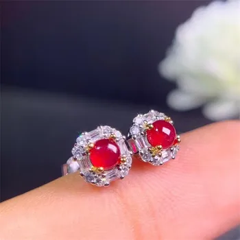 Myanmar Natural Ruby Flower Stud Earrings Real 925 Sterling Silver Red Stone Earrings Fine Charm Jewelry for Women
Myanmar Natural Ruby Flower Stud Earrings Real 925 Sterling Silver Red Stone Earrings Fine Charm Jewelry for Women