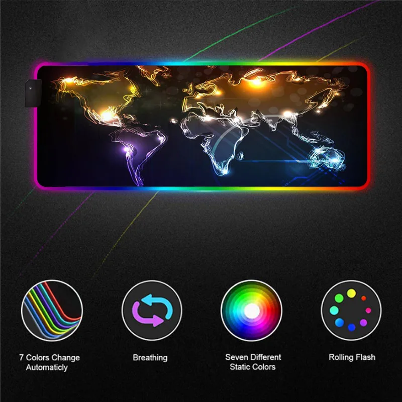 world map LED Color Luminous RGB Game Mouse Pad Large PC MousePad Desktop Pad USB Mause Pad with Backlight 40X90/30X35 CM
world map LED Color Luminous RGB Game Mouse Pad Large PC MousePad Desktop Pad USB Mause Pad with Backlight 40X90/30X35 CM