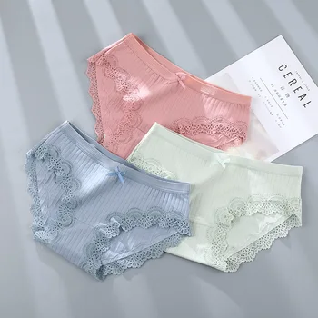 Sexy Lace Underwear Cotton Panties Women Seamless Antibacterial Briefs Set Girls Solid Color Lingerie 3 Pcs/lot Dropshipping
Sexy Lace Underwear Cotton Panties Women Seamless Antibacterial Briefs Set Girls Solid Color Lingerie 3 Pcs/lot Dropshipping