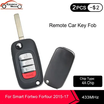 KEYECU OEM Flip Remote Car Key Fob 3+1 / 4 Button 433 MHz 4A Chip for Mercedes-Benz Smart Fortwo 453 Forfour 2015 2016 2017
KEYECU OEM Flip Remote Car Key Fob 3+1 / 4 Button 433 MHz 4A Chip for Mercedes-Benz Smart Fortwo 453 Forfour 2015 2016 2017