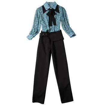 2020 Spring Summer Women's Set Shirt and High Waist Pants Ankle-length Pants Fashion Suit Office Laday Two Piece Ropa De Mujer 
2020 Spring Summer Women's Set Shirt and High Waist Pants Ankle-length Pants Fashion Suit Office Laday Two Piece Ropa De Mujer
