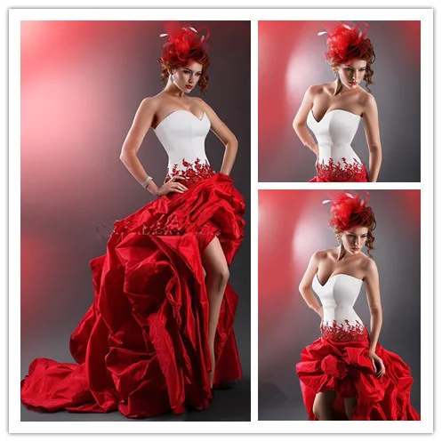 MANSA Fashionable White And Red Wedding Dress Strapless High Low Wedding Gowns Sexy Backless Wedding Dresses Custom Made
MANSA Fashionable White And Red Wedding Dress Strapless High Low Wedding Gowns Sexy Backless Wedding Dresses Custom Made