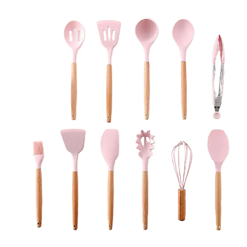 Wooden Handle Silicone Kitchen Ware Storage Non-Stick Spatula Kitchen Utensils silicone cooking tool set
Wooden Handle Silicone Kitchen Ware Storage Non-Stick Spatula Kitchen Utensils silicone cooking tool set
