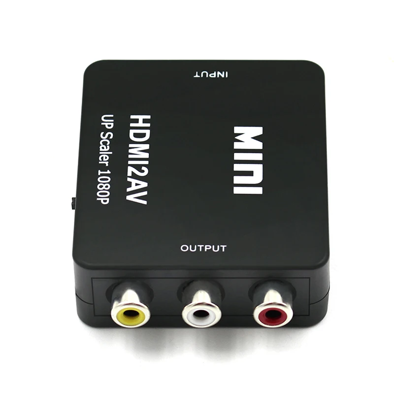 HDMI to 3RCA CVBS Composite Converter HDMI2AV Adapter Support NTSC PAL Output HDMI AV Adapter TV Projector Laptop Black Mini box