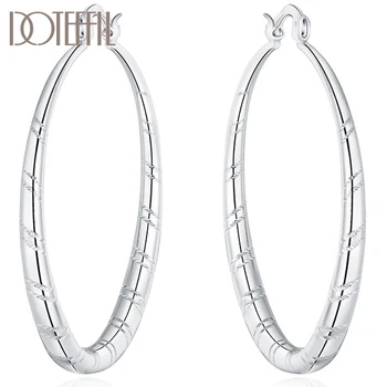 DOTEFFIL 925 Sterling Silver Round Circle 30/40/50/60mm Hoop Earring For Woman Fashion Party Wedding Engagement Party Jewelry 
DOTEFFIL 925 Sterling Silver Round Circle 30/40/50/60mm Hoop Earring For Woman Fashion Party Wedding Engagement Party Jewelry