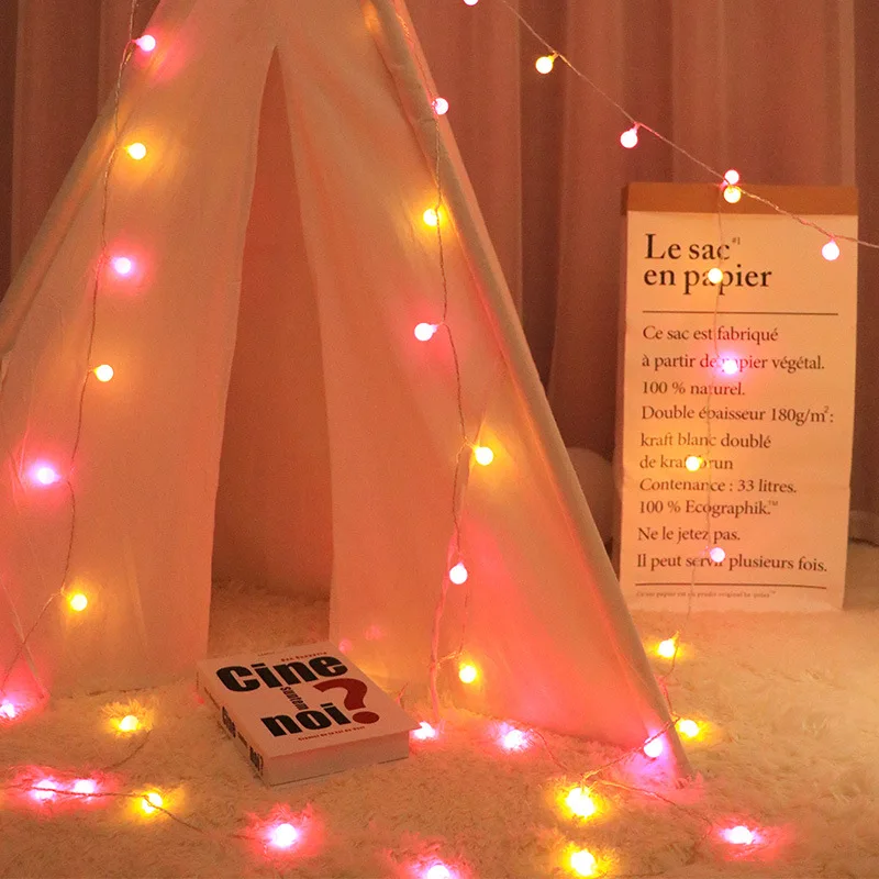 round Ball String Lights LED Decoration Small Colored Lights Battery Stars Christmas ri wang Red Bedroom Live Background
round Ball String Lights LED Decoration Small Colored Lights Battery Stars Christmas ri wang Red Bedroom Live Background