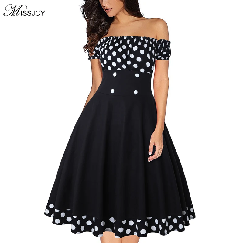 MISSJOY 2020 New Summer plus size 3XL Women Vestido Polka Dot Printed Sexy Off shoulder A Line Rockabilly Vintage Party Dress
MISSJOY 2020 New Summer plus size 3XL Women Vestido Polka Dot Printed Sexy Off shoulder A Line Rockabilly Vintage Party Dress