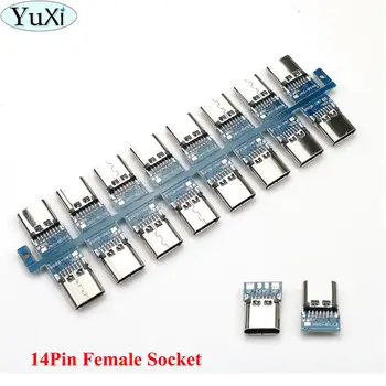 YuXi 100pcs/lot USB 3.1 Type C Connector 14 Pin Female Socket receptacle Through Holes PCB 180 Vertical Shield USB-C
YuXi 100pcs/lot USB 3.1 Type C Connector 14 Pin Female Socket receptacle Through Holes PCB 180 Vertical Shield USB-C