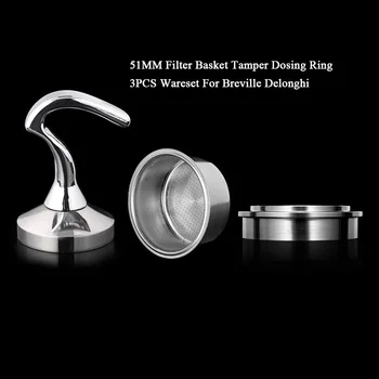 51MM Filter Basket Coffee Tamper Cup Dispensing Ring For Breville Delonghi
51MM Filter Basket Coffee Tamper Cup Dispensing Ring For Breville Delonghi