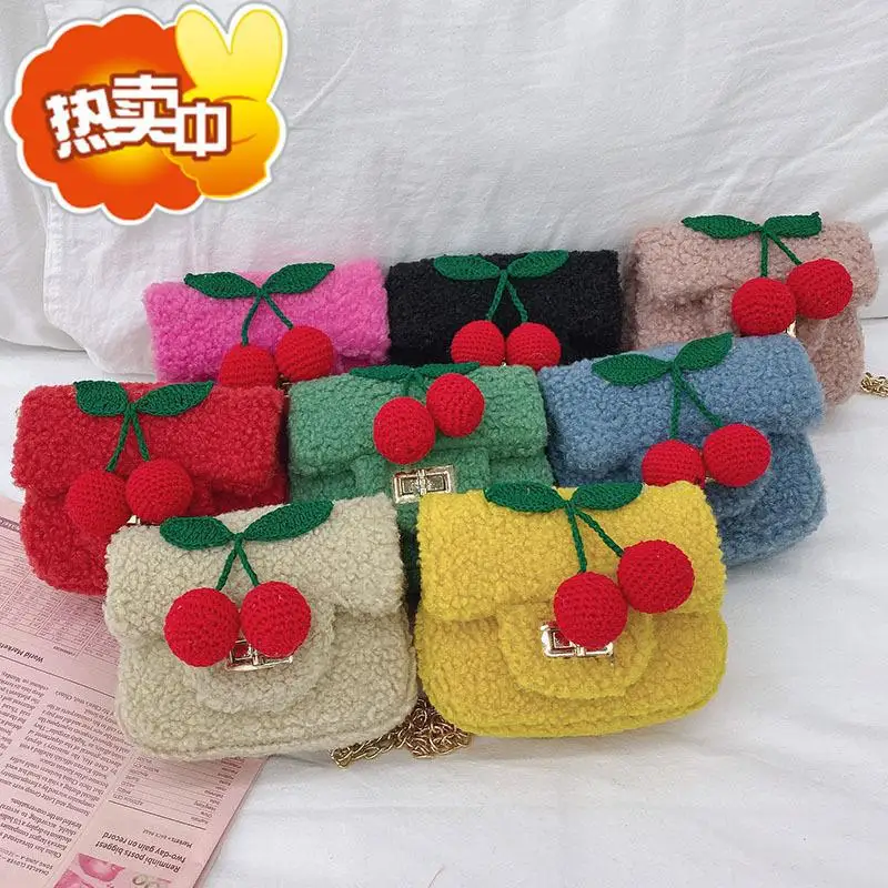 New Style Cartoon Lambs Wool Cherry Children Crossbody Bag CHILDREN'S Purse Men And Women Childrenswear Decoration Bag Square Sl 
New Style Cartoon Lambs Wool Cherry Children Crossbody Bag CHILDREN'S Purse Men And Women Childrenswear Decoration Bag Square Sl