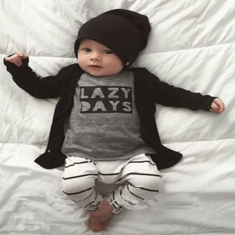 Фото Lazy days baby and girls clothes sets 2 pieces (Tops + Pants) newborn boy | Игрушки и хобби