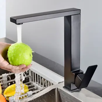Black Kitchen Square Rotatable Hot and Cold Set Faucet Ct1003 304 Stainless Steel Mixing Modern Minimalist Seat 1.8 1-15 40
Black Kitchen Square Rotatable Hot and Cold Set Faucet Ct1003 304 Stainless Steel Mixing Modern Minimalist Seat 1.8 1-15 40