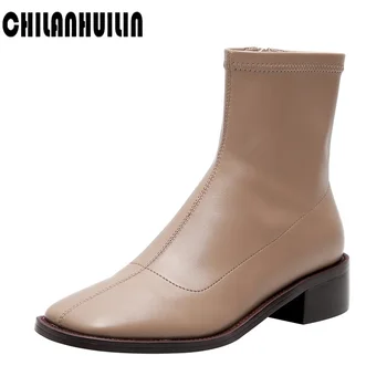 women ankle boots new quality leather boots high heels zipper square toe fashion black brown riding ankle boots autumn shoes
women ankle boots new quality leather boots high heels zipper square toe fashion black brown riding ankle boots autumn shoes