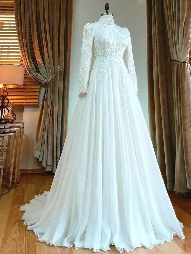 Long Chiffon Muslim Wedding Dresses for Bride 2021 Long Sleeve High Neck Moroccan Caftan Wedding Bridal Gowns vestidos de novia
Long Chiffon Muslim Wedding Dresses for Bride 2021 Long Sleeve High Neck Moroccan Caftan Wedding Bridal Gowns vestidos de novia