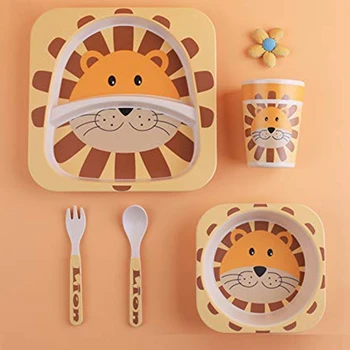 5 Pcs Cartoon Bamboo Fiber Portable Children'S Cutlery Set Baby Feeding Cutlery Kids Dinnerware Set Lion
5 Pcs Cartoon Bamboo Fiber Portable Children'S Cutlery Set Baby Feeding Cutlery Kids Dinnerware Set Lion