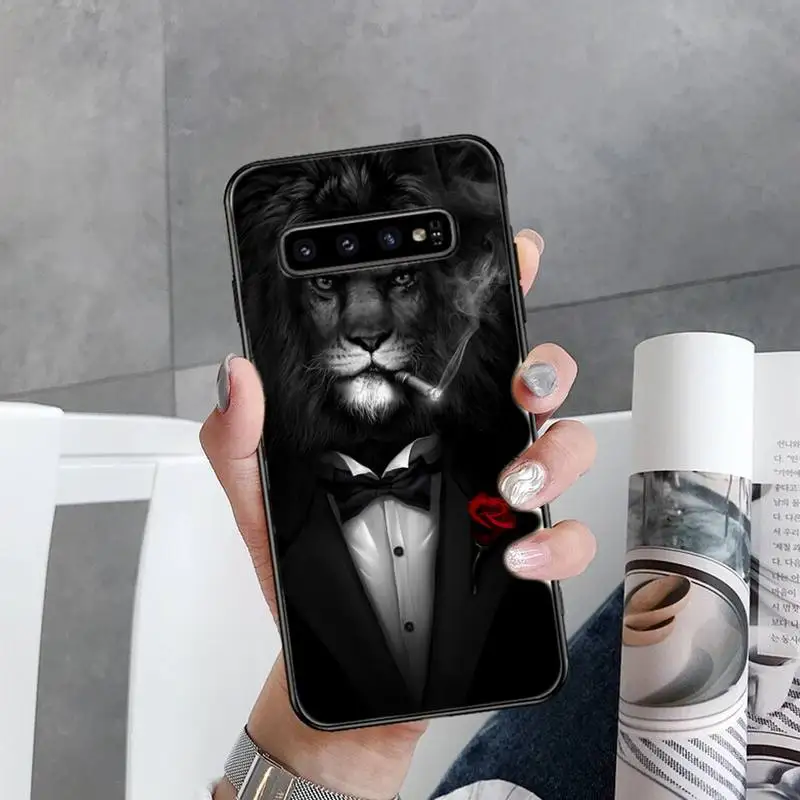 Кота Тигра с принтом Лев и Король мягкая оболочка чехол для телефона Samsung S6 S7 край