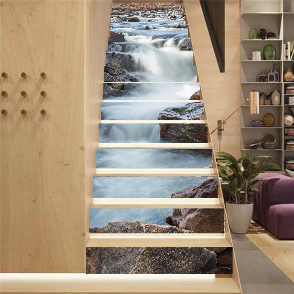 Наклейки для лестницы водостойкие наклейки 3D водопада самоклеящиеся съемные