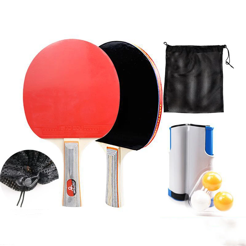 Table Tennis Training Set 2PCS Pingpong Paddle+3PCS Ball+Portable Retractable Table Tennis Net Home Table Tennis Racket Pingpong
Table Tennis Training Set 2PCS Pingpong Paddle+3PCS Ball+Portable Retractable Table Tennis Net Home Table Tennis Racket Pingpong