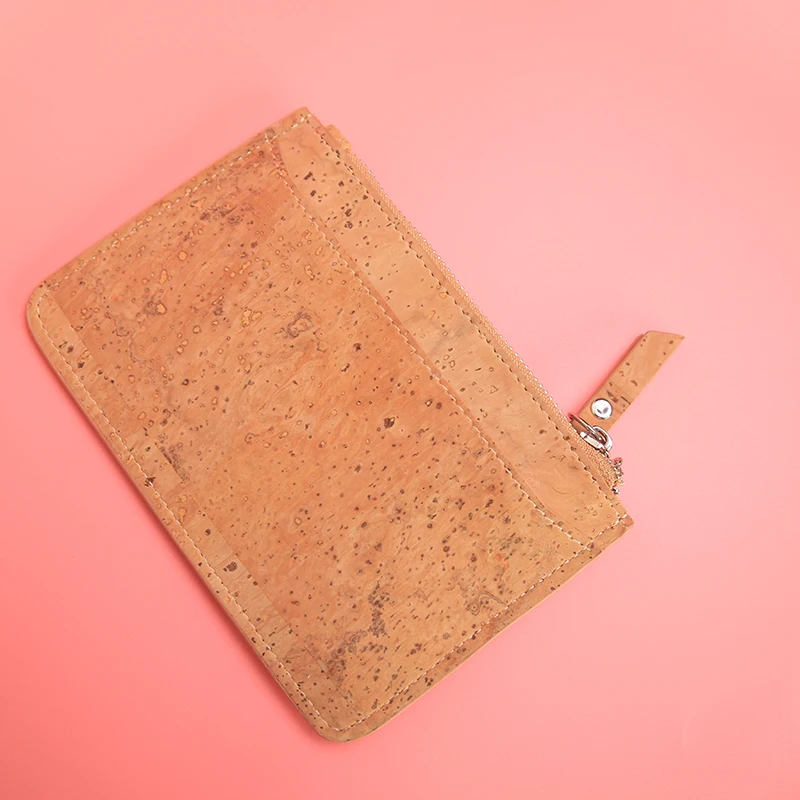 cork wood keychain purse