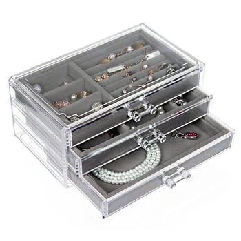 New Drawers Jewelry Organizer Box For Necklaces Case 3 Layers Earring Storage Display Tray Ring Makeup Holder Bin
New Drawers Jewelry Organizer Box For Necklaces Case 3 Layers Earring Storage Display Tray Ring Makeup Holder Bin