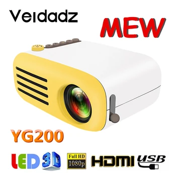VEIDADZ YG200 LED projector 600 lumens 320x240 pixels 3.5mm audio HDMI USB projector mini home media support 1080P player
VEIDADZ YG200 LED projector 600 lumens 320x240 pixels 3.5mm audio HDMI USB projector mini home media support 1080P player