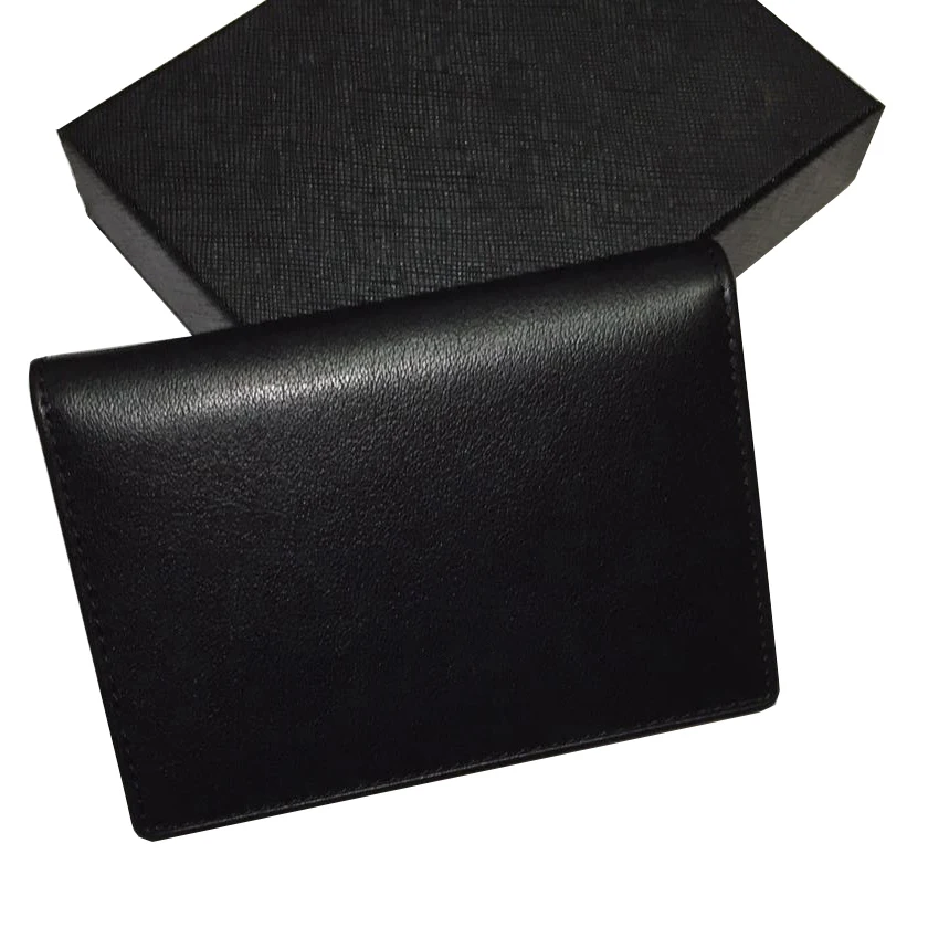 Мужской кожаный черный бренд держатель для банковской кредитной карты MB lack