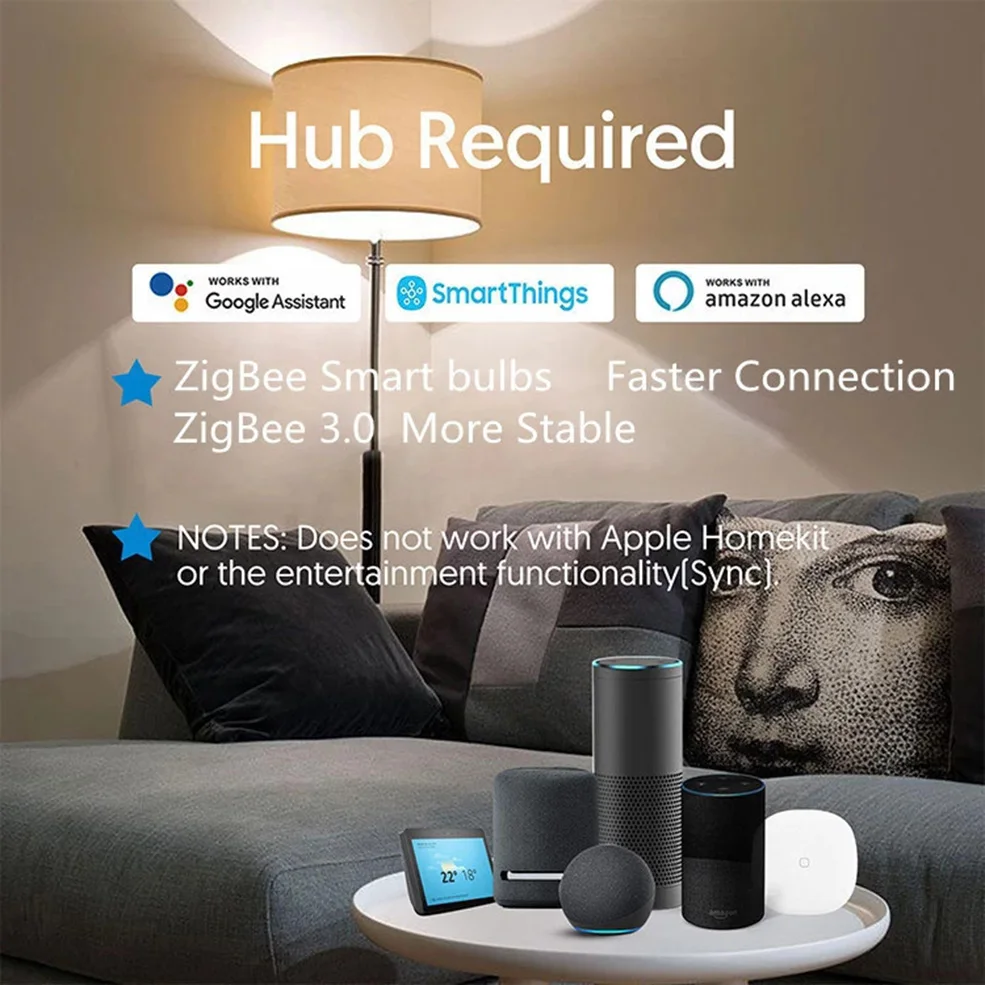 Generic Smart Wifi Zigbee 3.0 Led Light Bulb Tuya Smart Home E27 Led