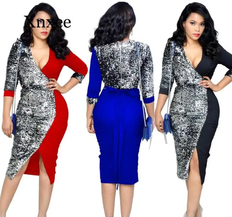 2020 Noble bow-knot belt mom gift spring new women's sequin sexy fashion V-neck straps split dress irregular mosaic sequin dress
2020 Noble bow-knot belt mom gift spring new women's sequin sexy fashion V-neck straps split dress irregular mosaic sequin dress