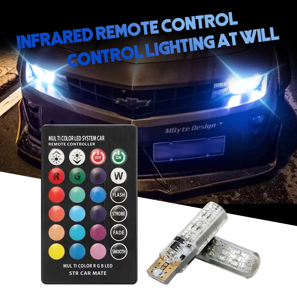 2Pcs T10 Waterproof W5W 501 Car Wedge Side Light Bulb-6SMD 5050 RGB 7 Color LED Remote Control
2Pcs T10 Waterproof W5W 501 Car Wedge Side Light Bulb-6SMD 5050 RGB 7 Color LED Remote Control