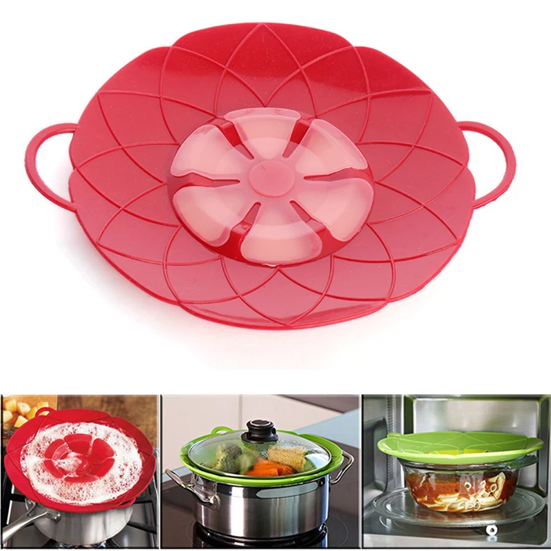 

New Life Multi-function Cooking Tools Flower Cookware Parts Safe Silicone Boil Over Spill Lid Stopper Oven For Pot/Pan Cover