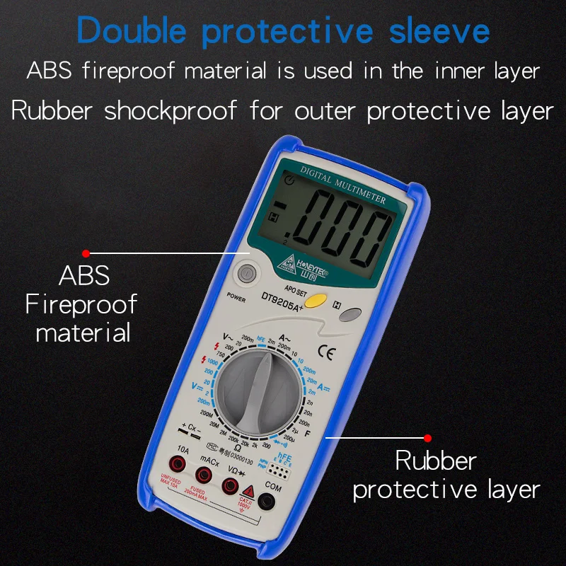 HONEYTEK DT9205A Digital Multimeter Tester Professional Esr Meter AC/DC Voltage Current Ohm Digital Multimeters Capacitor Tester
HONEYTEK DT9205A Digital Multimeter Tester Professional Esr Meter AC/DC Voltage Current Ohm Digital Multimeters Capacitor Tester