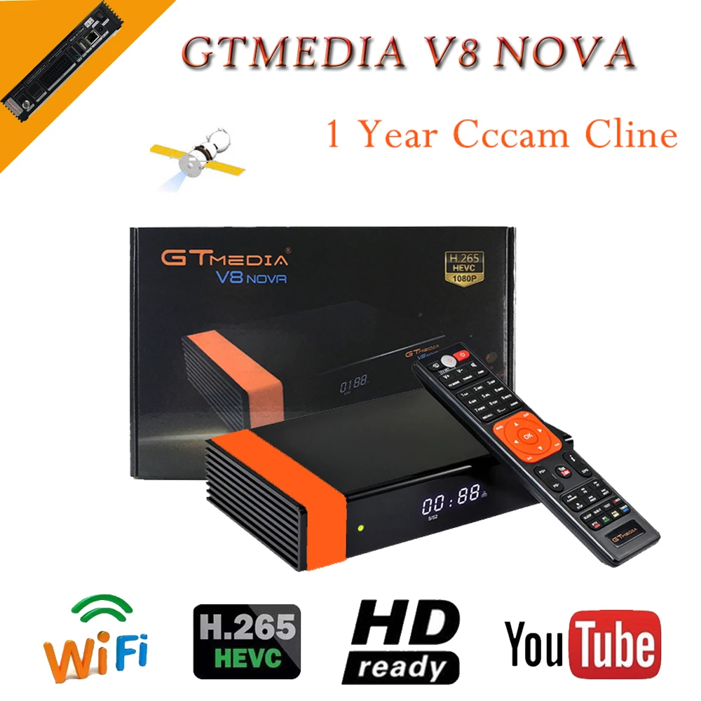 Full HD 1080P satellite decoder 1year cccam power vu youtube Built-in WIFI satellite tv receiver GTMEDIA V8 NOVA
Full HD 1080P satellite decoder 1year cccam power vu youtube Built-in WIFI satellite tv receiver GTMEDIA V8 NOVA