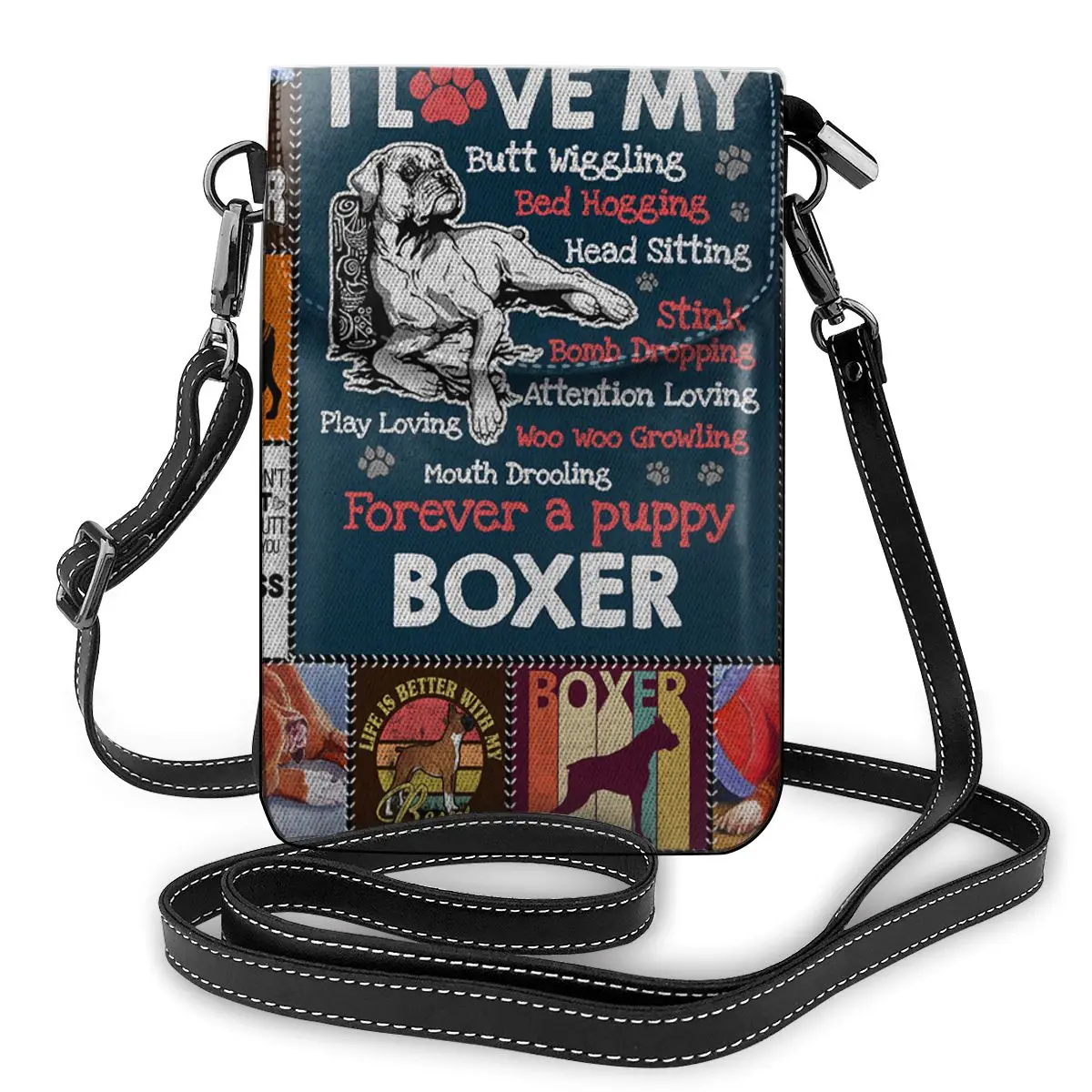 

Boxer Dog Prints Women Handbags Female Wallets Leather Mobile Phone Messenger Bag Female Travel Cool Crossbody Purses
