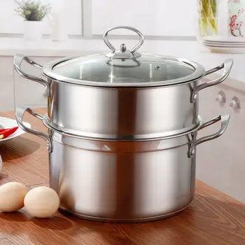 Small Steamer Stainless Steel Three-layer Thickening 3 Layer 2 More 1 Double-layer Steamer Household Gas Stove with Induction
Small Steamer Stainless Steel Three-layer Thickening 3 Layer 2 More 1 Double-layer Steamer Household Gas Stove with Induction