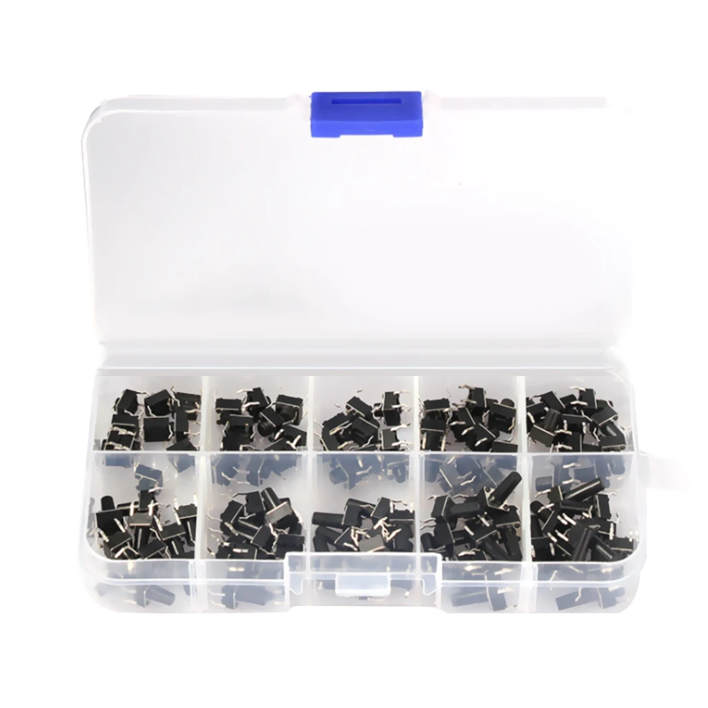 100pcs / 10 models 6*6 Light micro touch Switch sets Push Button Switch Kit , Height: 4.3MM - 13MM DIP 4Pin 6x6 Keys Tact ON/OFF
100pcs / 10 models 6*6 Light micro touch Switch sets Push Button Switch Kit , Height: 4.3MM - 13MM DIP 4Pin 6x6 Keys Tact ON/OFF