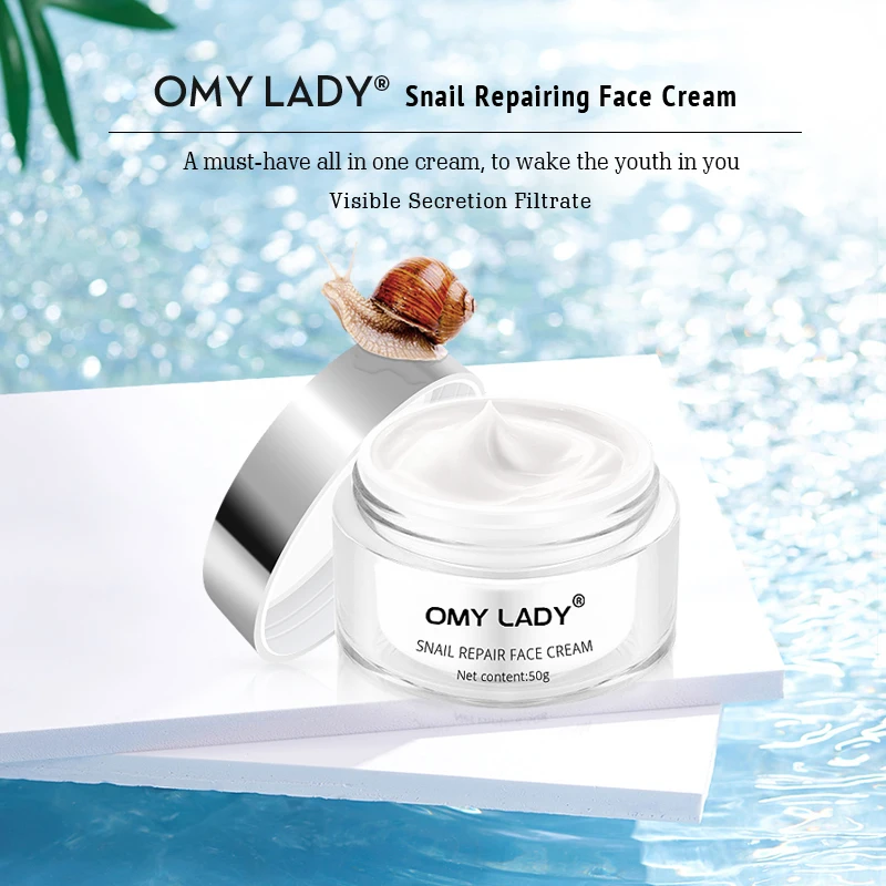 OMY LADY Snail Moisturizing Face Cream Snail Repair Anti Aging Anti-wrinkle Face Whitening Cream Wrinkles Firming Skin Care 50g
OMY LADY Snail Moisturizing Face Cream Snail Repair Anti Aging Anti-wrinkle Face Whitening Cream Wrinkles Firming Skin Care 50g