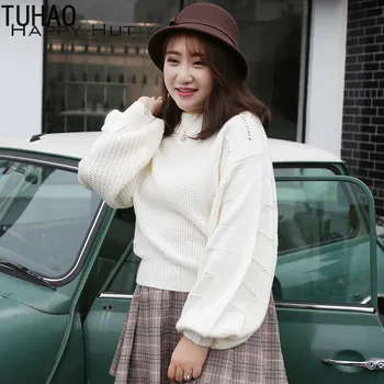 Spring Autumn Women Tops Knitted Sweater Outerwear Loose Plus Size Pullover Jumpers Casual White Sweater Knitted Outerwear W208
Spring Autumn Women Tops Knitted Sweater Outerwear Loose Plus Size Pullover Jumpers Casual White Sweater Knitted Outerwear W208