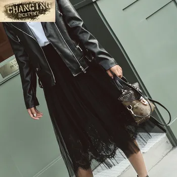 Lei Silk Yarn Yarn Skirt Female Long Section 2018 Female Elastic Waist Solid Color Skirt Lace Fairy A Word Pleated Skirt 
Lei Silk Yarn Yarn Skirt Female Long Section 2018 Female Elastic Waist Solid Color Skirt Lace Fairy A Word Pleated Skirt
