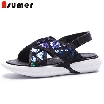 ASUMER 2020 new arrive sneaker casual shoes women sandals sequin solid colors comfortable fashion summer sandals ladies 
ASUMER 2020 new arrive sneaker casual shoes women sandals sequin solid colors comfortable fashion summer sandals ladies