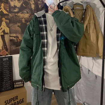 Winter Jacket Men's Warm Thick Parka Men Fashion Plaid Stitching Fake Two-piece Hooded Coat Man Cotton Jackets Mens Outwear
Winter Jacket Men's Warm Thick Parka Men Fashion Plaid Stitching Fake Two-piece Hooded Coat Man Cotton Jackets Mens Outwear