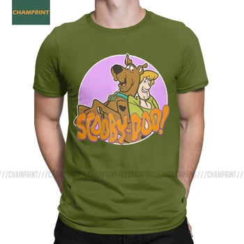 

Scooby Doo Shaggy And Scooby T-Shirts Men Mystery Machine Cartoon Daphne Dog Comic Cotton Tee Shirt Short Sleeve T Shirts