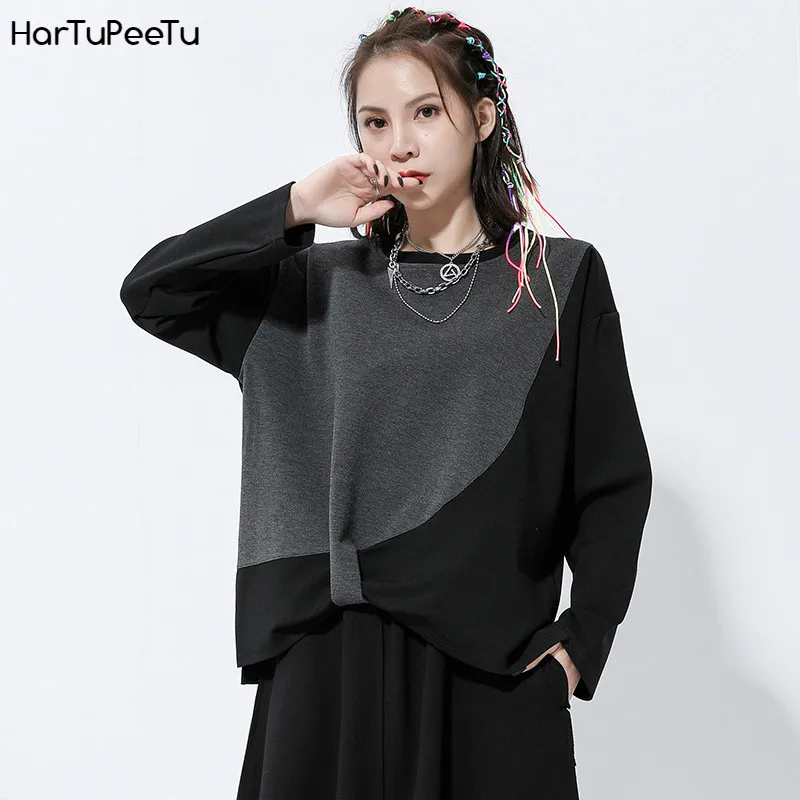 Women Irregular Contrast Top Side Split Long Sleeve Plus Size Female Oversize Style Casual Tops Colour Block Fashion Tide 2020
Women Irregular Contrast Top Side Split Long Sleeve Plus Size Female Oversize Style Casual Tops Colour Block Fashion Tide 2020